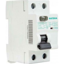 Geyer Ρελέ Ράγας Διαρροής 2P 40A 6kA 30mA EF240DG