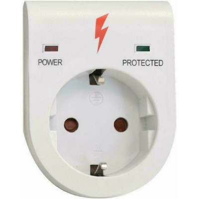 Geyer Πρίζα σούκο με προστασία υπέρτασης λευκή PA-GE3A-01SDW