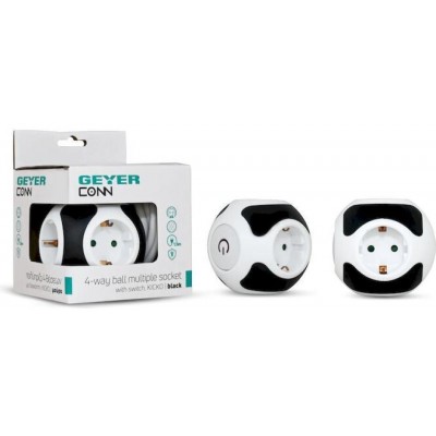 Geyer 201545 Πολύπριζο 4 θέσεων με διακόπτη μαύρο KICKO KAI 1.5M ΚΑΛΩΔΙΟ