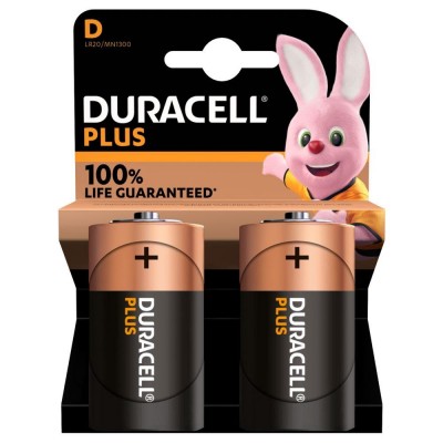 Duracell Plus D (LR20/MN1300) Alkaline Batteries (2 Pack) 5000394141988