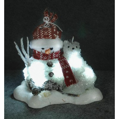 LIANOS Led Φωτιζόμενοι Χιονάνθρωποι Με Φώς Μπαταρίας,30 x 30 x 23(Η)cm 154824 