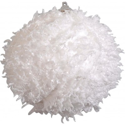 Lianos Λευκή Πλαστική Χριστουγεννιάτικη Μπάλα 10cm,Σέτ/4    224062