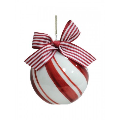 Κόκκινη Γυάλινη Χριστουγεννιάτικη Μπάλα 10cm Σέτ/4 Τεμαχίων Lianos Xmas 26206