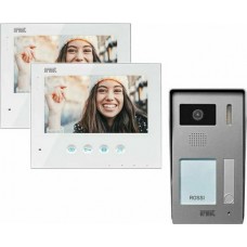 ΚΙΤ θυροτηλεόρασης Urmet 2 καλωδίων για 2 διαμερίσματα με οθόνη LCD 7'' και πλήκτρα αφής | 1730/2Family