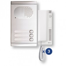 GOLMAR 4130/AL KIT Θυροτηλέφωνο για 3 Διαμερίσματα με 4+n καλώδια