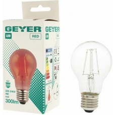 Geyer Λάμπα LED για Ντουί E27 και Σχήμα A60 Κόκκινο 60lm  LFA274-R