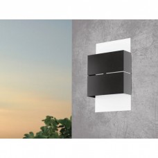 Eglo Kibea Στεγανή Επιτοίχια Πλαφονιέρα Εξωτερικού Χώρου με Ενσωματωμένο LED σε Μαύρο Χρώμα 93254