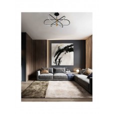 Atman Madrid Μοντέρνα Μεταλλική Πλαφονιέρα Οροφής με Ενσωματωμένο LED σε Μαύρο χρώμα 78cm LEG-6032-BL