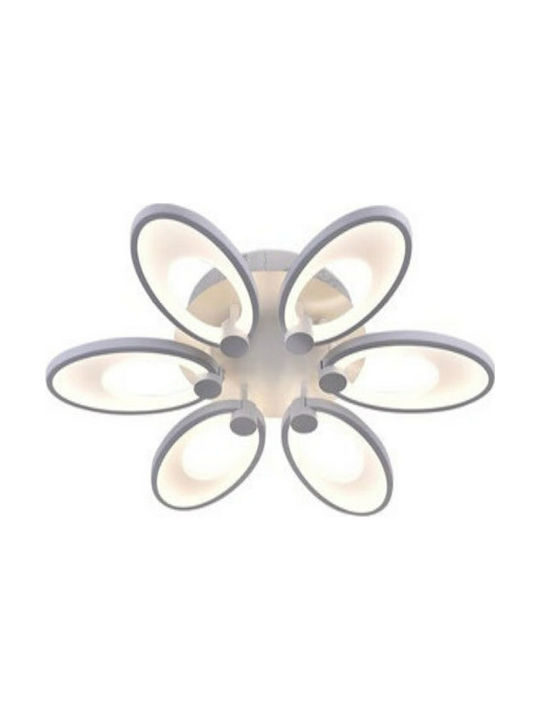 Atman Pamplona Πλαφονιέρα Οροφής 65εκ. Λευκή με Ενσωματωμένο LED και Τηλεχειριστήριο LEG-10300/6