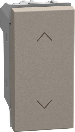 BTicino Light Now Διπλό Μπουτόν Ρολών 1 Στοιχείου Stone 10A 250V YG4037N