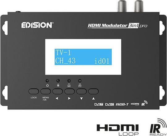 Edision HDMI Modulator 3in1 Pro, Ψηφιακό με ενσωματωμένο πομπό υπέρυθρων IR 5200378403334