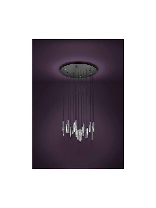 Eglo Sardenara Κρεμαστό Φωτιστικό LED με Θερμό Λευκό Φως με Κρύσταλλα Μαύρο 53x110x110εκ. 390209 - second view