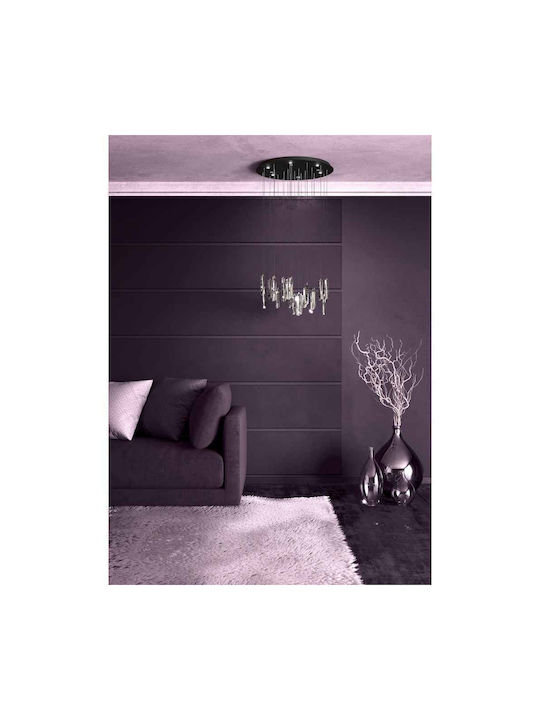 Eglo Sardenara Κρεμαστό Φωτιστικό LED με Θερμό Λευκό Φως με Κρύσταλλα Μαύρο 53x110x110εκ. 390209