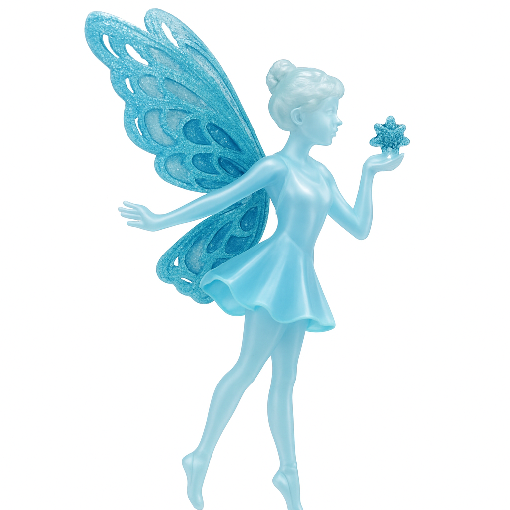 ΝΕΡΑΙΔΑ ΑΚΡΥΛΙΚΗ, 2 ΣΧΕΔΙΑ, ΜΕ ΓΑΛΑΖΙΟ GLITTER, 8,8x15,2cm  600-44623