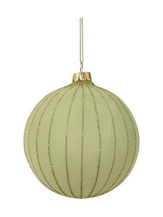 LIANOS Πράσινη Γυάλινη Χριστουγεννιάτικη Μπάλα 10cm,Σέτ/4  50190029  
