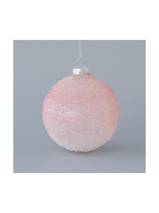 EUROLAMP ΓΥΑΛΙΝΗ ΜΠΑΛΑ, ΡΟΖ, ΜΕ GLITTER, ΣΕΤ 4ΤΜΧ, 8cm 600-45058 