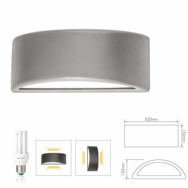 Fos me Επιτοίχια Εξωτερική Πλαφονιέρα E27 IP65 Διπλής Δέσμης 21-0113-10