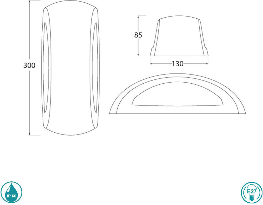 Fumagalli Francy Επιτοίχια Εξωτερική Πλαφονιέρα E27 IP66 30x13x8.5εκ. 2A1.000.LYE27 8031874011139 - second view