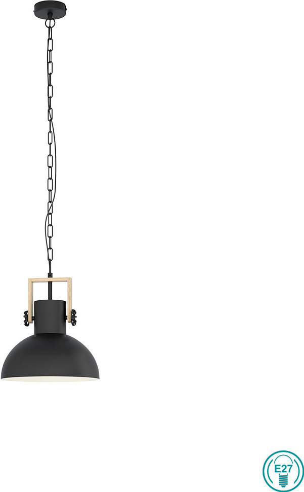 Eglo Lubenham Κρεμαστό Φωτιστικό Μοντέρνο Μονόφωτο Μαύρο 43162