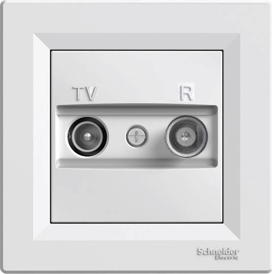 Schneider Electric Asfora Πρίζα Κεραίας Τηλεόρασης και Ραδιοφώνου σε Λευκό Χρώμα EPH3300221