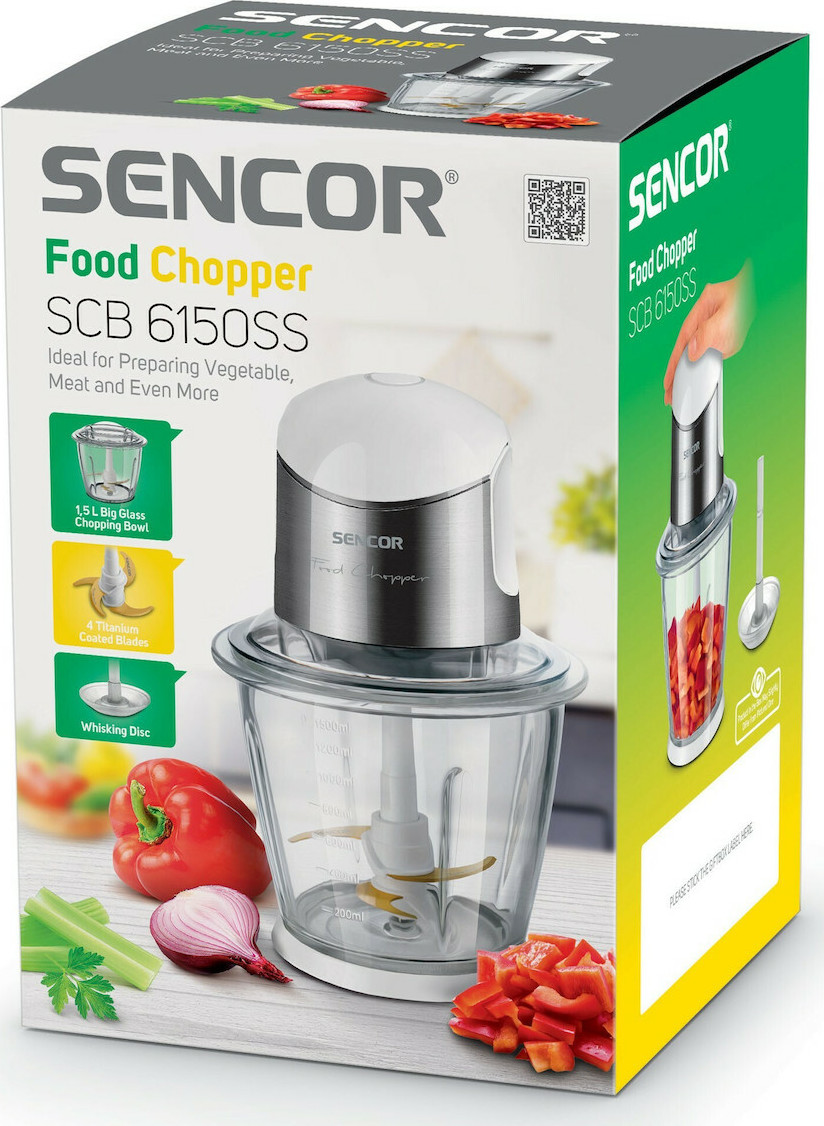 Sencor SCB 6150SS-EUE3 Πολυκόπτης Multi 800W με Δοχείο 1.5lt