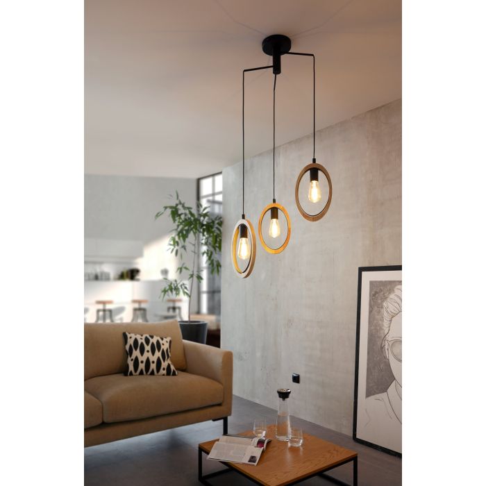 Eglo Basildon Μοντέρνο Κρεμαστό Φωτιστικό Τρίφωτο με Ντουί E27 σε Μαύρο Χρώμα  43463