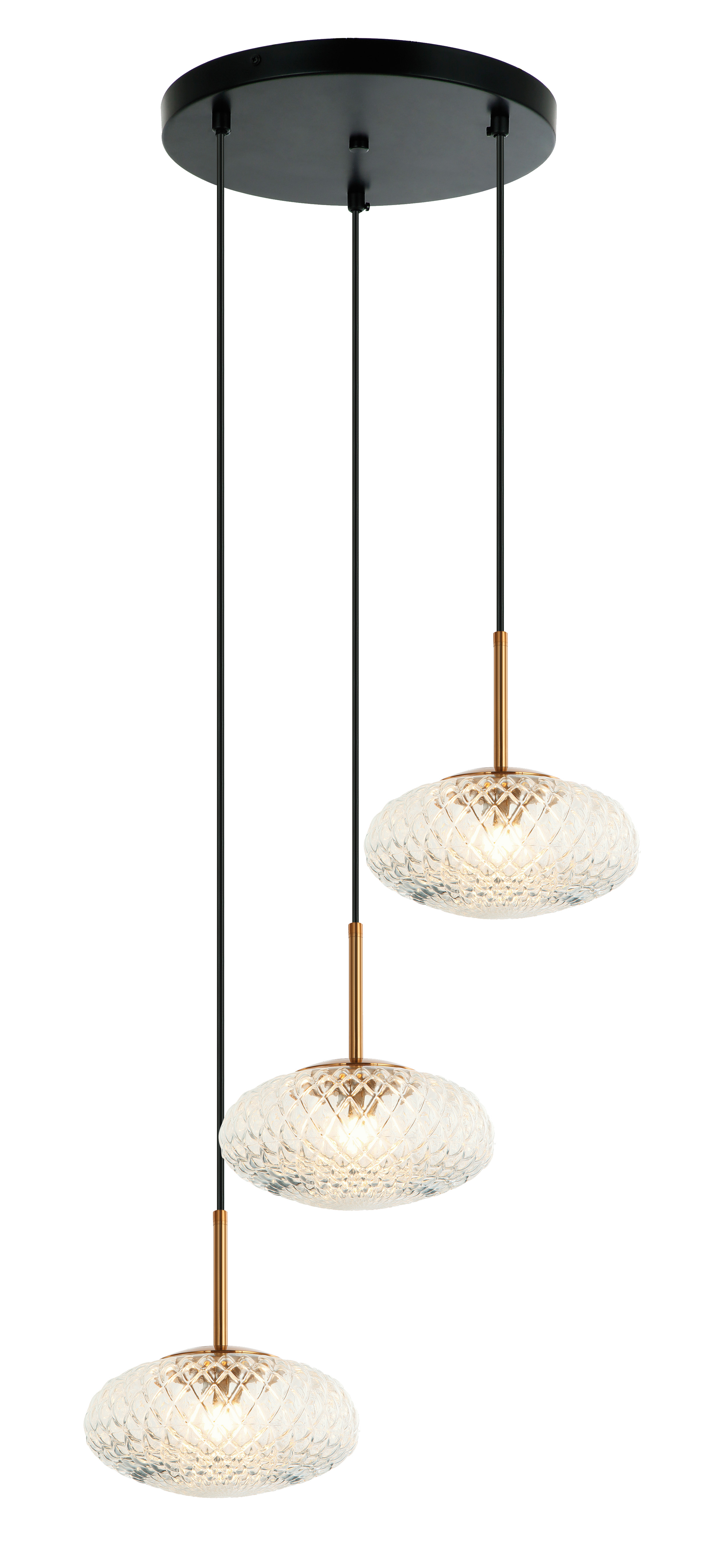 Viokef Ester Κρεμαστό Φωτιστικό Κλασικό Τρίφωτο Διάφανο 4225700