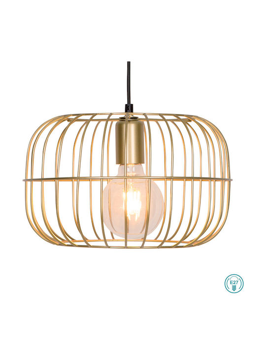 Viokef Zenith Μοντέρνο Κρεμαστό Φωτιστικό Μονόφωτο Πλέγμα με Ντουί E27 σε Χρυσό Χρώμα 4211301 - second view