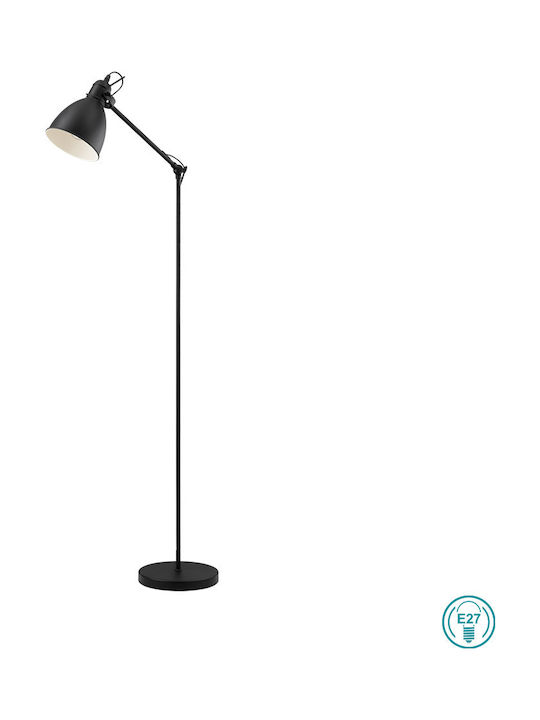 Eglo Priddy Vintage Φωτιστικό Δαπέδου Υ137xΜ23εκ. με Ντουί για Λαμπτήρα E27 σε Μαύρο Χρώμα Κωδικός: 49471