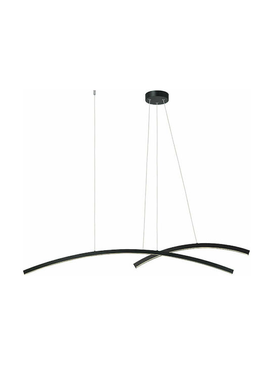 Zambelis Lights Μοντέρνο Κρεμαστό Φωτιστικό με Ενσωματωμένο LED σε Μαύρο Χρώμα 20130