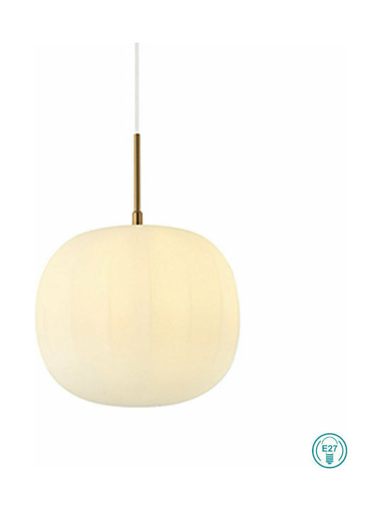 Zambelis Lights Κλασικό Κρεμαστό Φωτιστικό Μονόφωτο Μπάλα με Ντουί E27 σε Χρυσό Χρώμα 20124