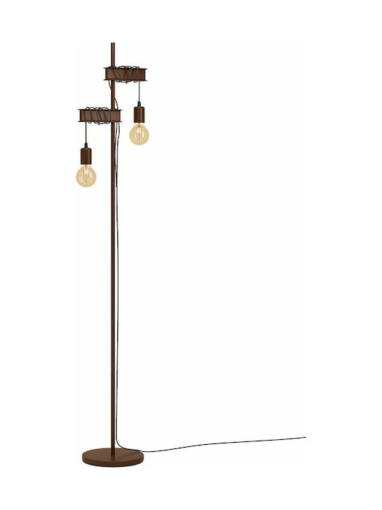 Eglo 43526 Townshend Μοντέρνο Φωτιστικό Δαπέδου Υ169xΜ26εκ. με Ντουί για Λαμπτήρα E27 σε Καφέ Χρώμα