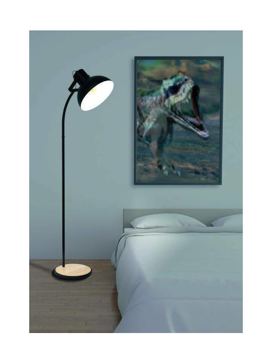 Eglo Lubenham Vintage Φωτιστικό Δαπέδου Υ160xΜ30εκ. με Ντουί για Λαμπτήρα E27 σε Μαύρο Χρώμα Κωδικός: 43166