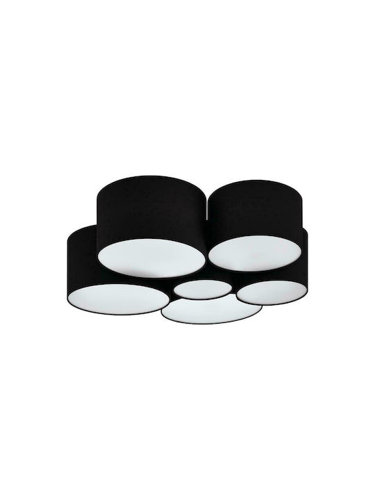 Eglo Pastore Μοντέρνα Υφασμάτινη Πλαφονιέρα Οροφής με Ντουί E27 σε Μαύρο χρώμα 99cm 99509