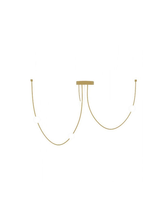 Zambelis Lights Μοντέρνο Κρεμαστό Φωτιστικό με Ενσωματωμένο LED σε Χρυσό Χρώμα 22248