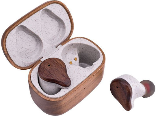 Akai BTE-W300ENC In-ear Bluetooth Handsfree Ακουστικά με Θήκη Φόρτισης Bamboo - μικρογραφία 4