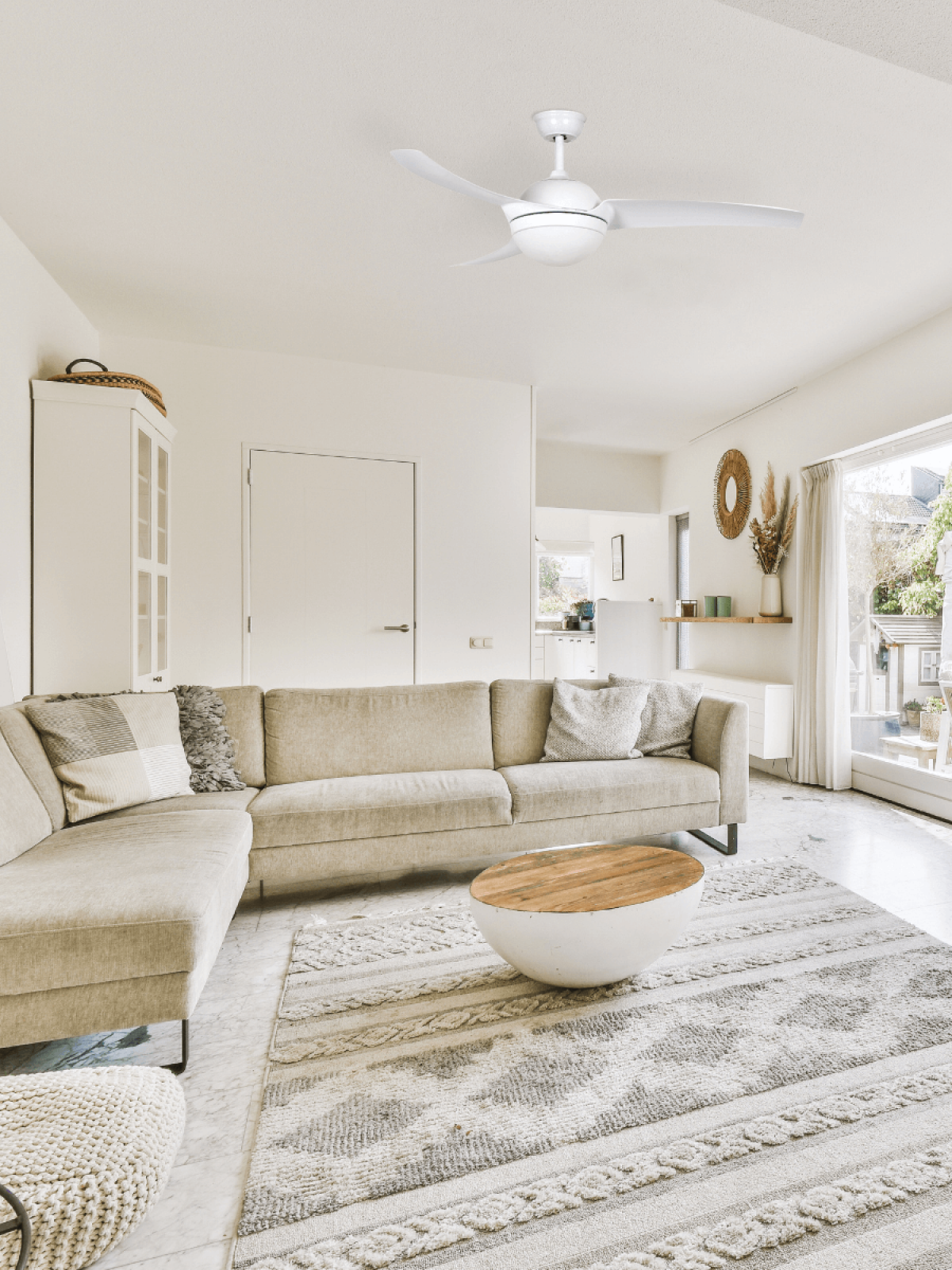 Zambelis Lights 19133 Ανεμιστήρας Οροφής 132cm με Φως και Τηλεχειριστήριο Λευκός