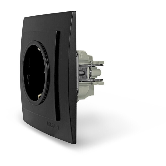 Geyer Nilson Μονή Χωνευτή Πρίζα Ρεύματος Ασφαλείας Μαύρη 24381019 - second view