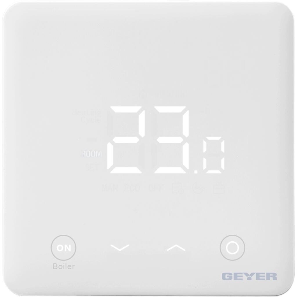 GEYER Θερμοστάτης Wifi για συστήματα νερού &amp; boiler λευκός 220V GS-THWHB-W