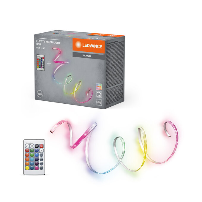 LEDVANCE FLEX TV MOOD LIGHT RGB REMOTE CONTROL USB  ( ΤΑΝΙΑ LED USB 4W RGB ΤΗΛ/ΡΙΟ) 4099854317743
