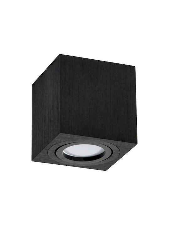 SPS8084B Επίτοιχο spot τετράγωνο GU10 μαύρο GEYER