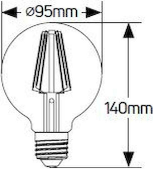 Geyer Λάμπα LED Αντεστραμμένου καθρέφτη χρυσό G95 6W E27 2700K 550lm dim - LFGNM276GD - second view