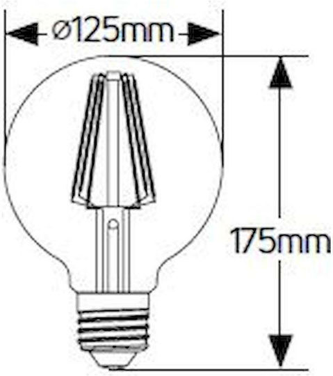 Geyer Λάμπα LED 6W για Ντουί E27 και Σχήμα G125 Θερμό Λευκό 480lm Dimmable LFGBM276CD - second view