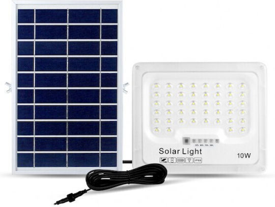 Geyer Στεγανός Ηλιακός Προβολέας LED 10W Ψυχρό Λευκό 6500K με Τηλεχειριστήριο IP65 LSL-10AF