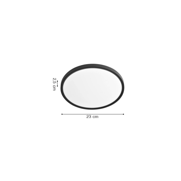 InLight Πλαφονιέρα Φωτιστικό Οροφής LED 18W 3CCT Φ23cm 42036-E-Black-Μαύρο 42036-E-Black - second view