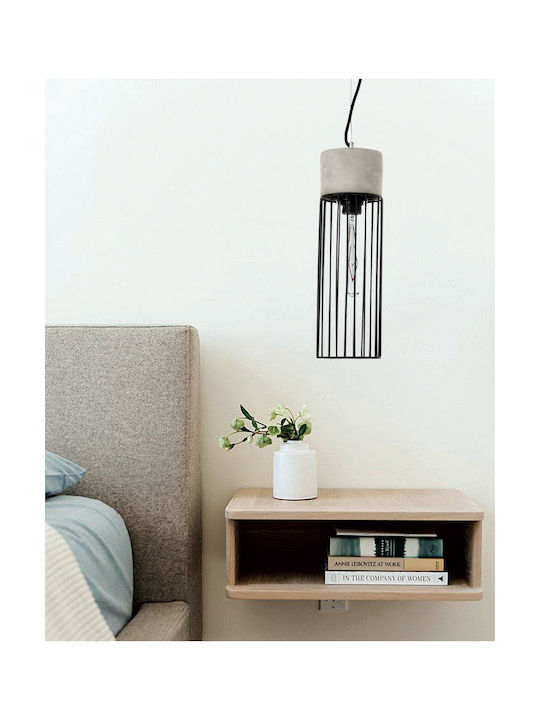 Inlight Κρεμαστό Φωτιστικό Πλέγμα για Ντουί E27 Γκρι 40x12εκ. 4406