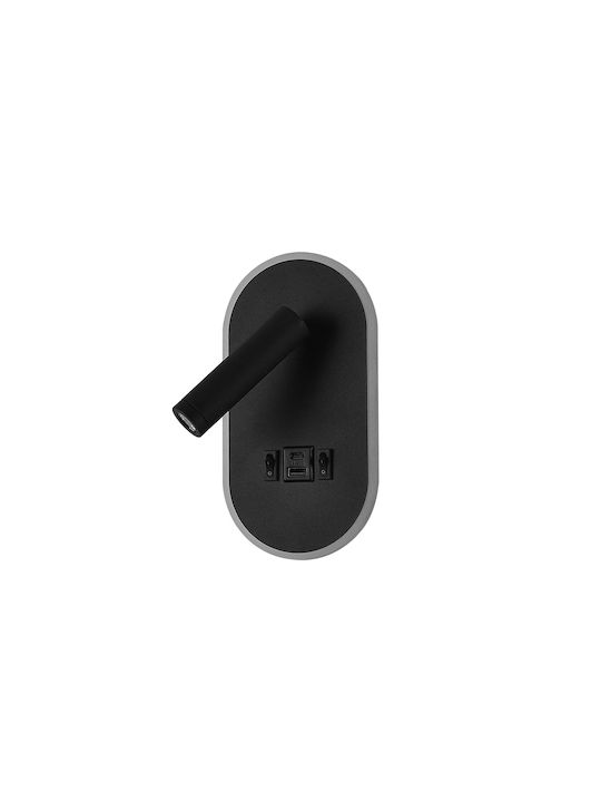 InLight Επιτοίχιο φωτιστικό LED 3W 3000K από μαύρο μέταλλο (43041-BL) - second view