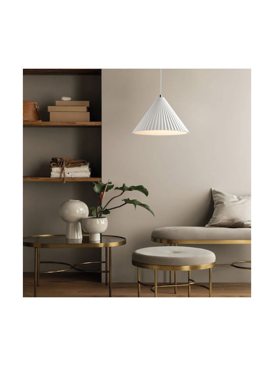 Inlight Κρεμαστό φωτιστικό λευκό από γύψο 1XE27 D:30cm 4065-White