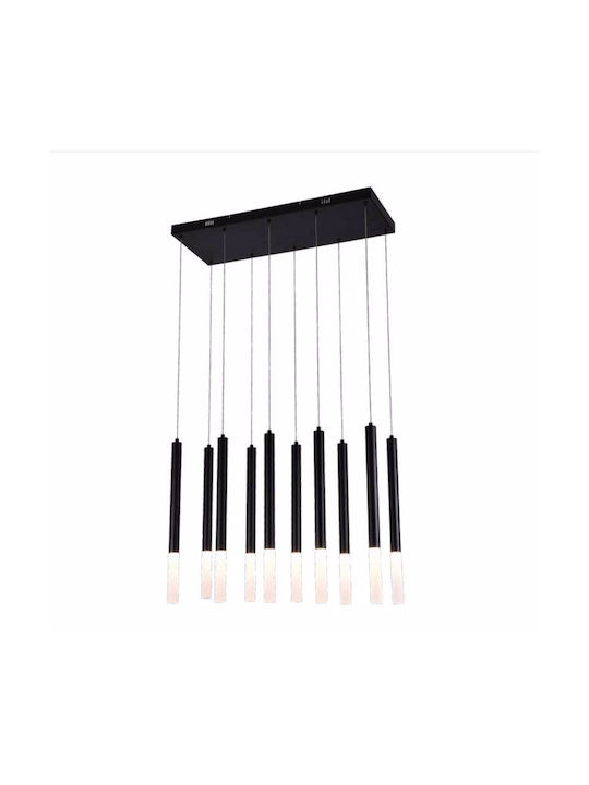 Φωτιστικό Οροφής 4066-10-Black Led 75x200cm 4000Lm 3000K 10x5W Black Inlight - second view