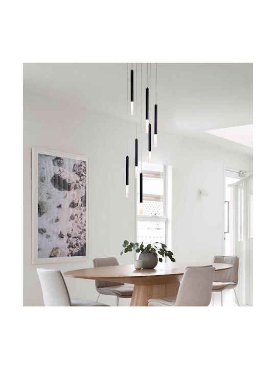 Φωτιστικό Οροφής 4066-7-Black Led 40X200cm 4000Lm 3000K 7x5W Black Inlight